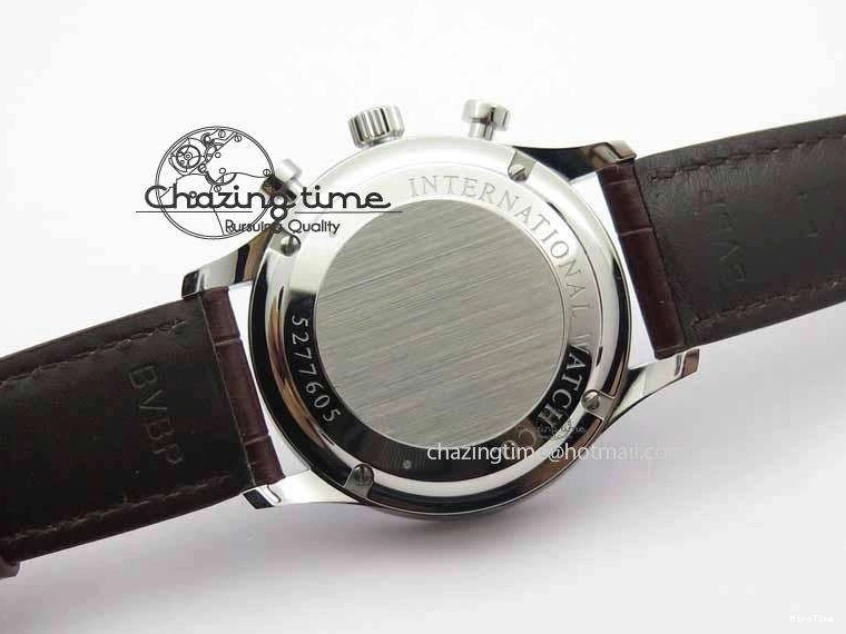 MIROTIME 0312 Unique Portuguese IW3714 Diam ZF V2 1:1 Best Edition Gray Dial On Brown Leather Strap A79350 (Slim Movement) 7250